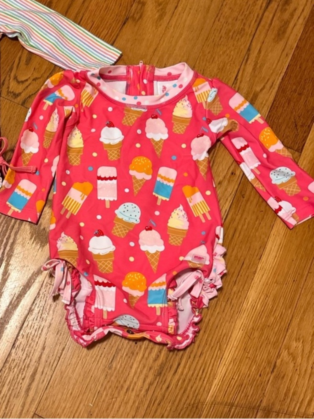 Ruffle Butts Long-Sleeve One-Piece Swim Suit 6-12 mo